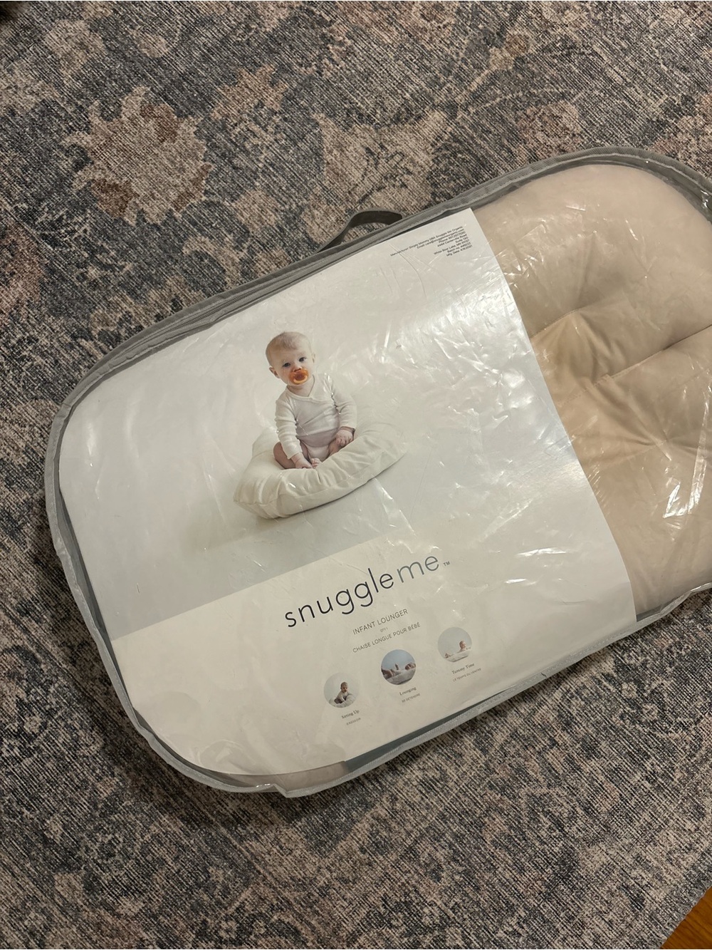 Snuggle Me Organic Infant Lounger in Beige/Cream